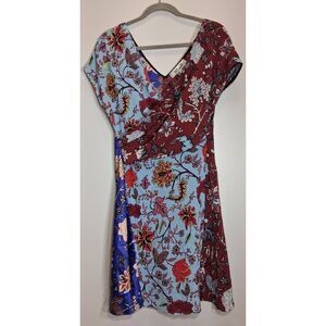 Diane von furstenberg womens size 4 small floral silk shift dress 100% silk